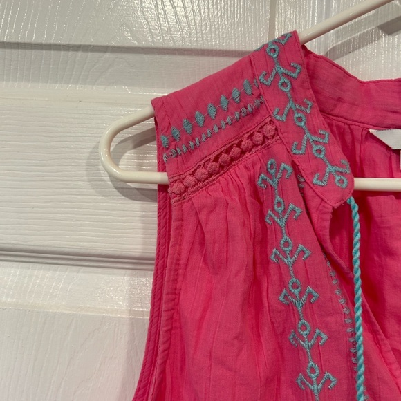 Crown & Ivy Pink Mini Dress with Blue Accents - Picture 3 of 5